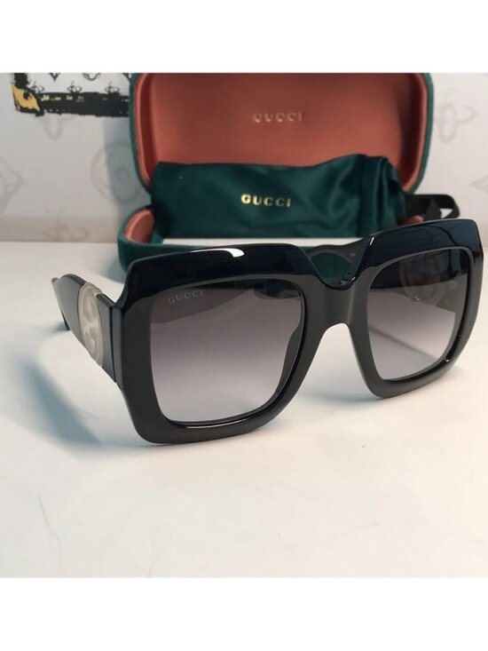 New ✨ Authentic Gucci GG1022S 001 Black Oversized Square Sunglasses ✨ main image 8